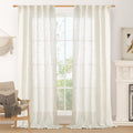 LAMIT Cream Linen Curtains for Living Room, 84 inch Length