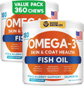 Omega 3 Fish Oil for Dogs - Skin and Coat Chews for Relief