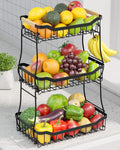 Fruit Basket for Kitchen Counter - 3 Tier Detachable Fruit Vegetable
