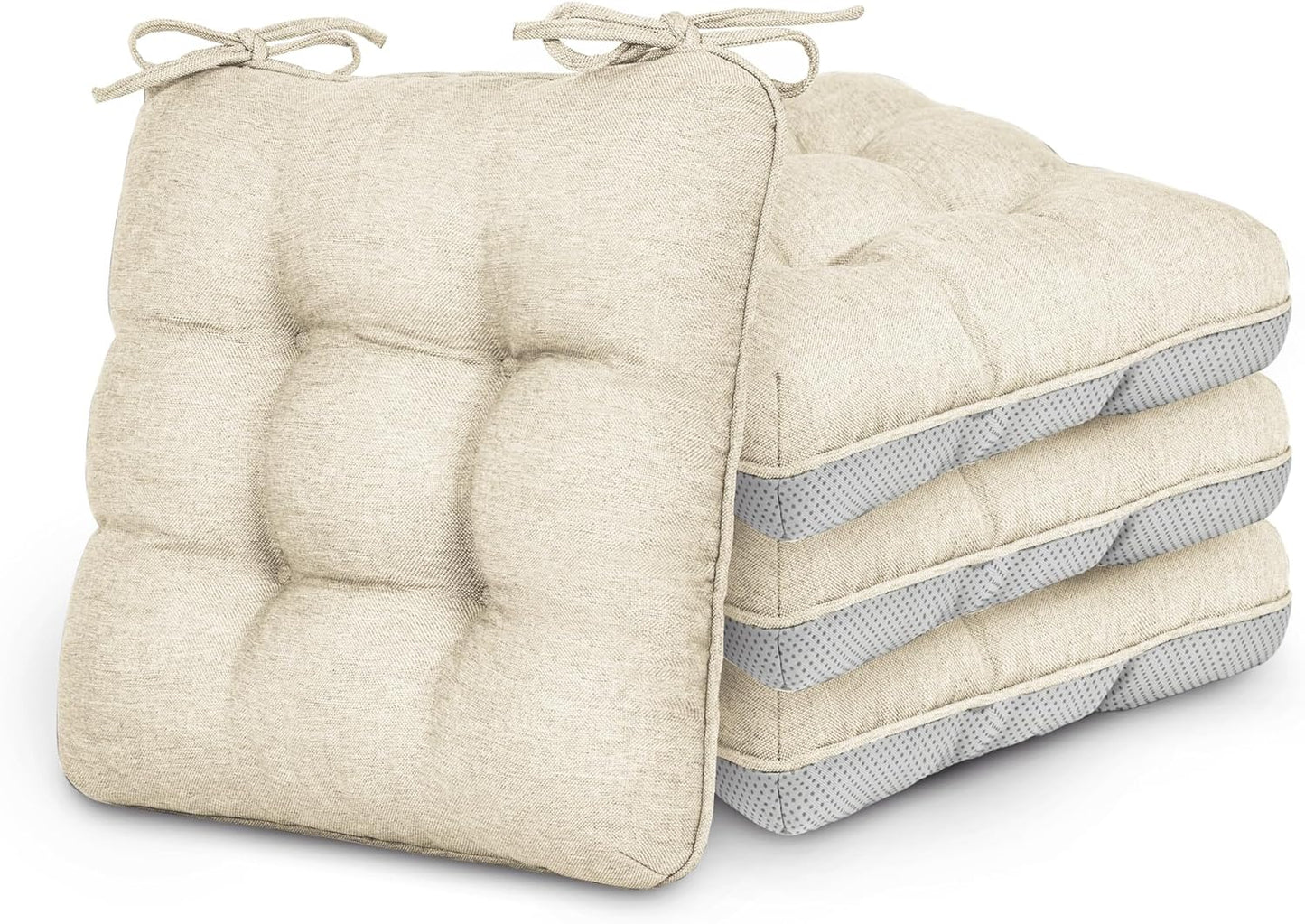 Memory Foam Chair Cushions Set of 4 for Indoor and Outdoor Use