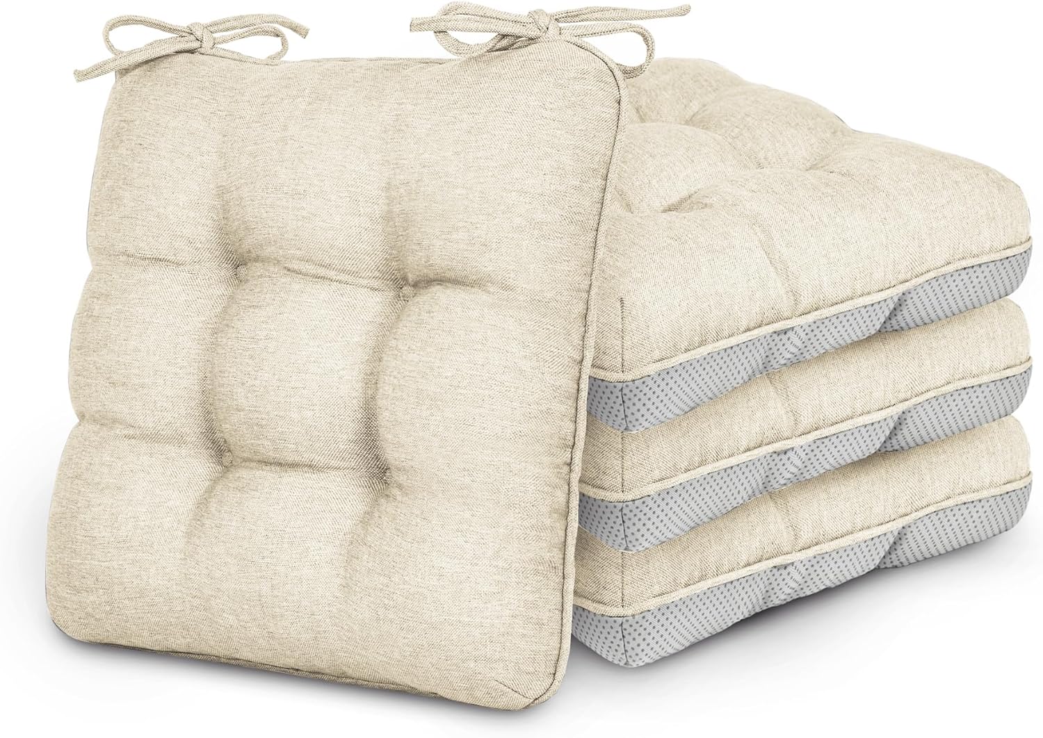 Memory Foam Chair Cushions Set of 4 for Indoor and Outdoor Use