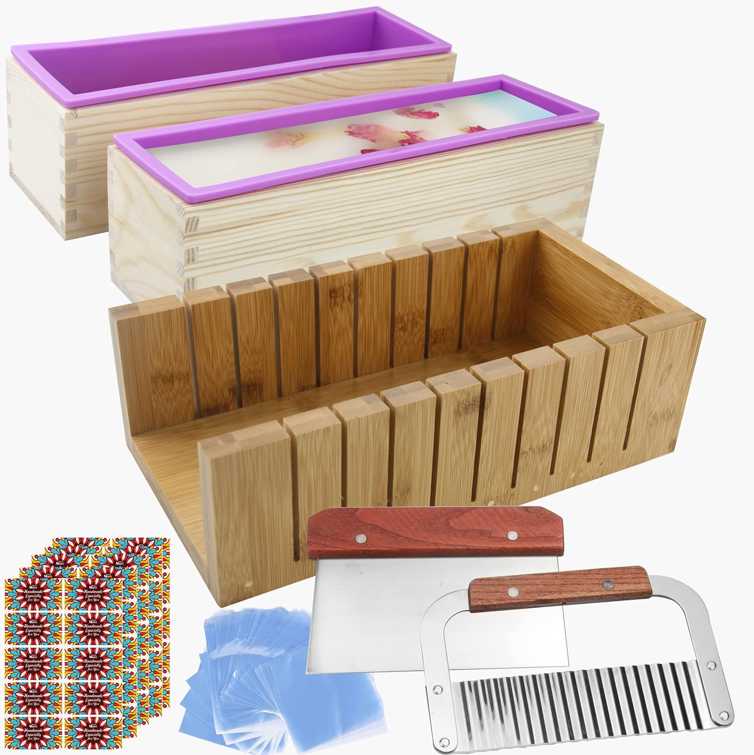 2 PCS Silicone Soap Molds Making Kit for Crafting and Baking