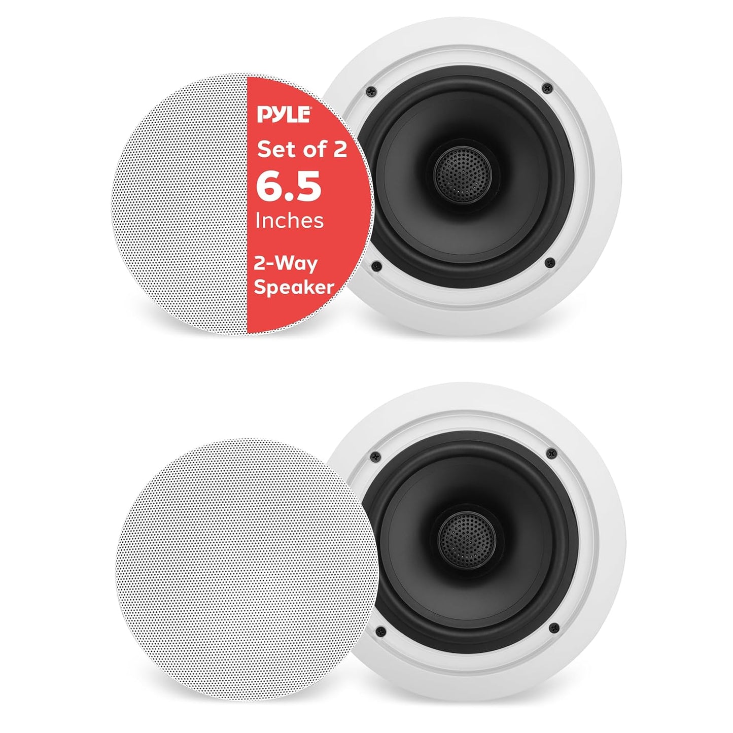 Pyle 6.5 70v Ceiling Mount Speakers for Rich Sound Experience