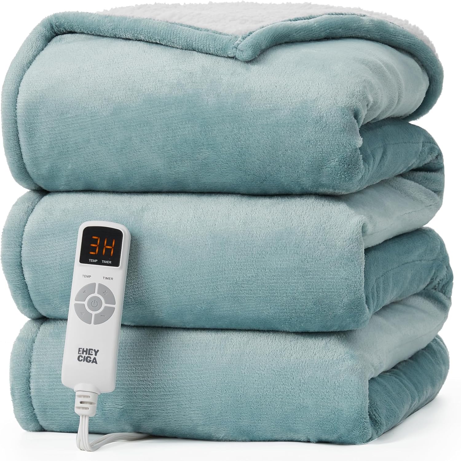 EHEYCIGA Heated Throw - Cozy Sherpa Blanket with 9 Levels