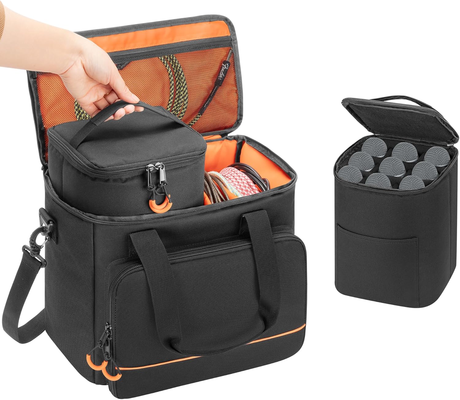 9 Slots Wireless Microphone Case for Travel and Storage Needs