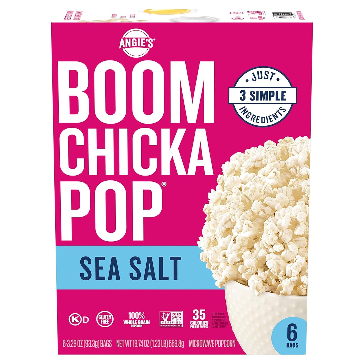 Delicious Sea Salt Microwave Popcorn x6