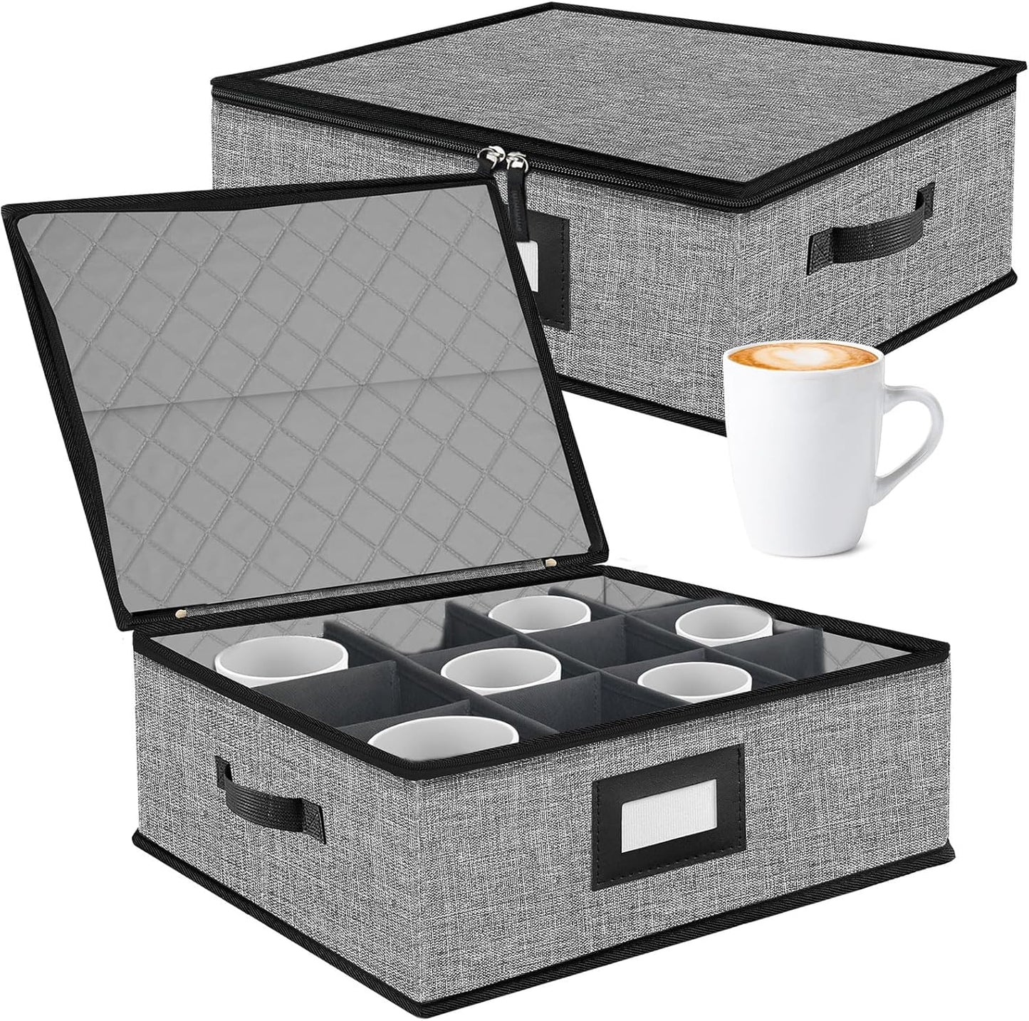 Quilted Mug Cup Storage Box for Safe Moving and Organizing