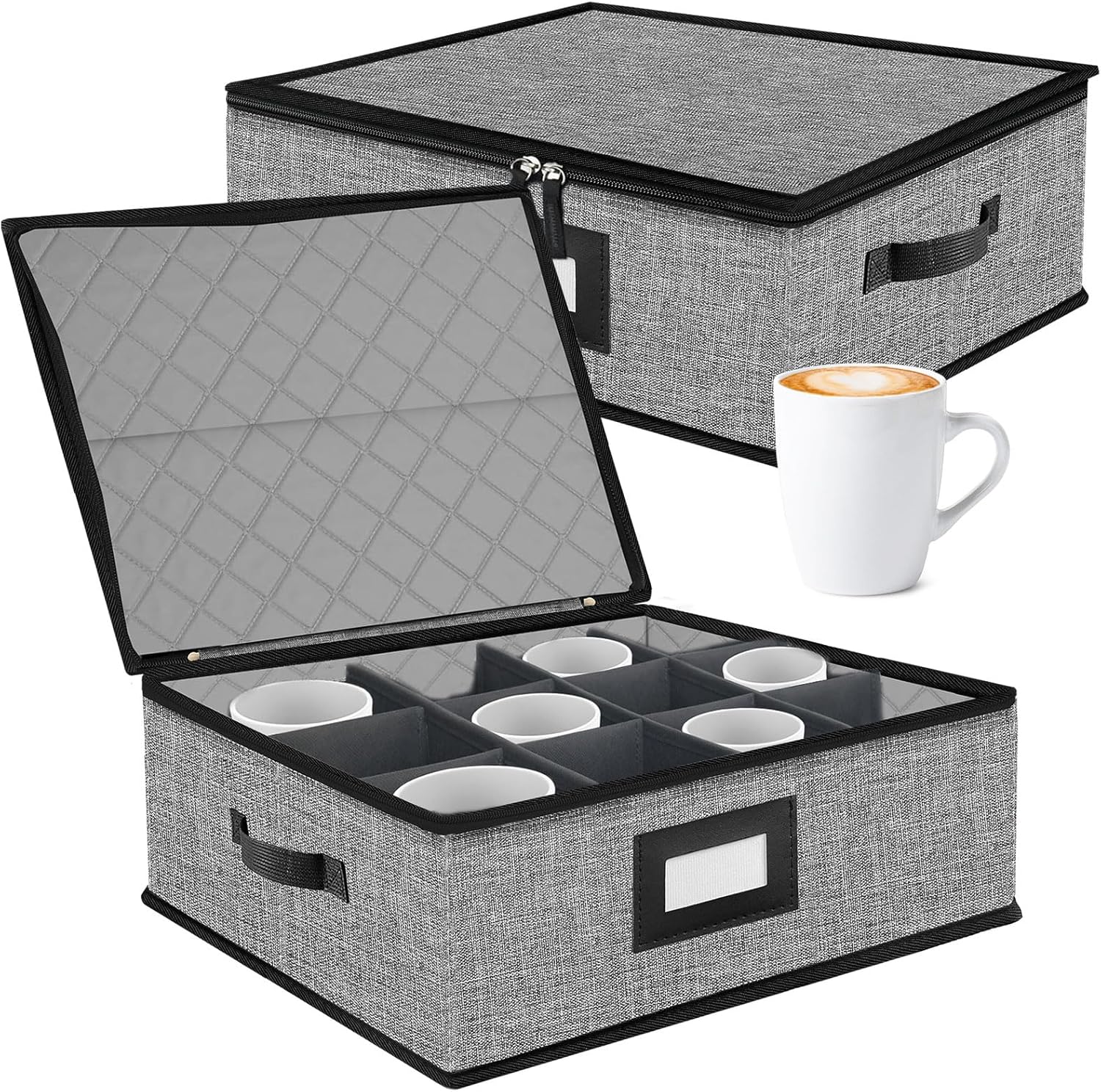 Quilted Mug Cup Storage Box for Safe Moving and Organizing