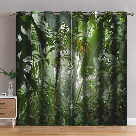 Jekeno Tropical Rainforest Green Blackout Curtains for Home