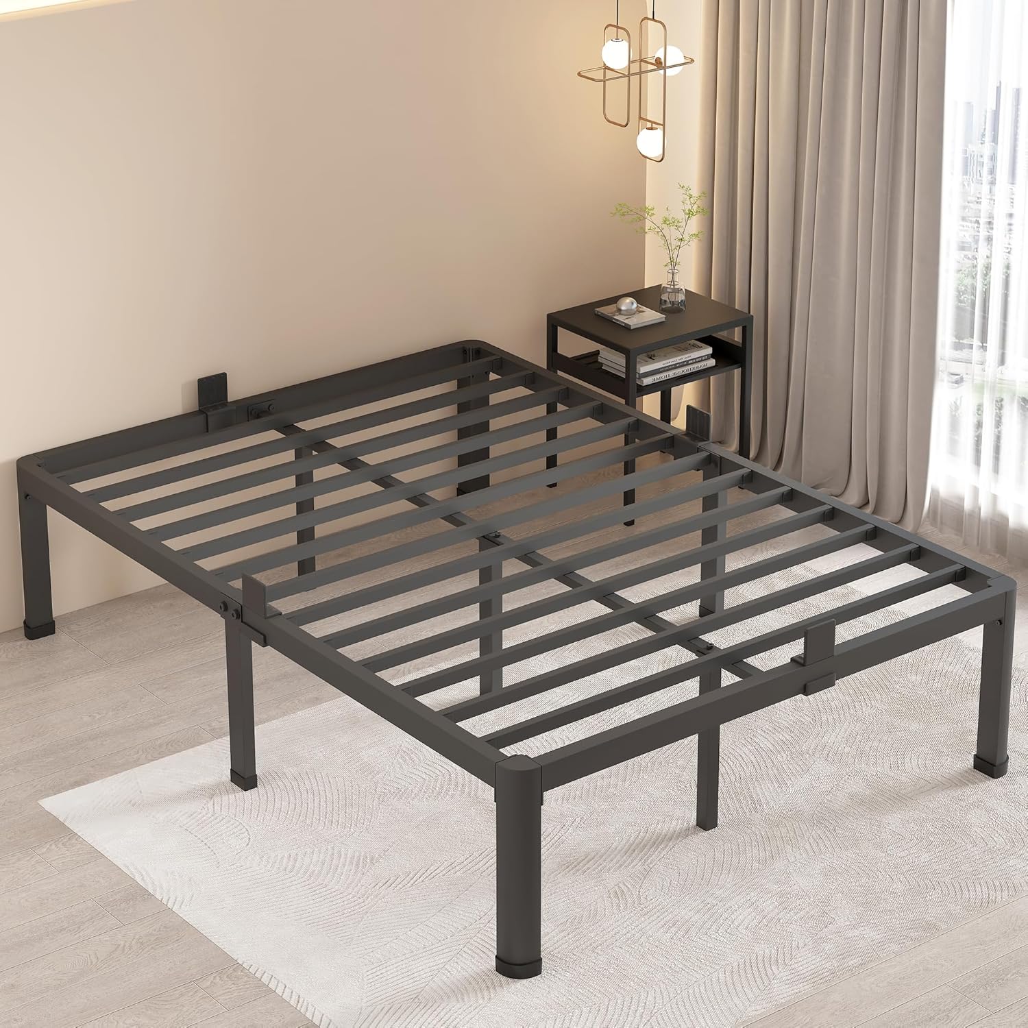 MAF 16 Inch Full Size Bed Frame with Heavy Duty Metal Support