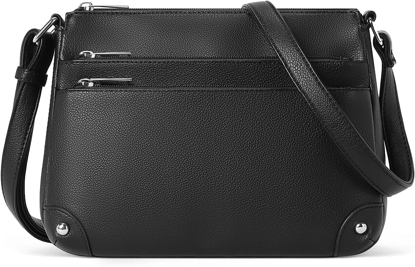 Stylish Medium Crossbody Bags for Women with Multi Zipper Pocket