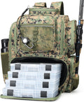 Fishing Backpack with Rod Holder - Waterproof Tackle Box Pack