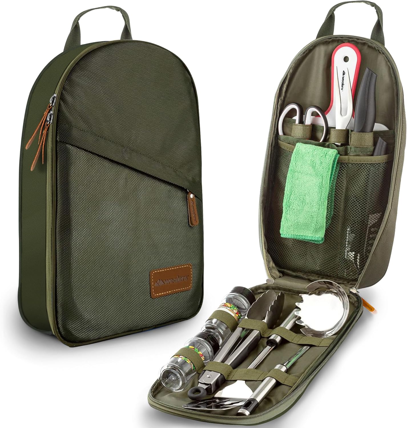 Wealers Camp Kitchen Utensil Set - Portable & Compact for Outdoor Cooking