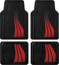 Car Floor Mats Full Set Red - Trim-to-Fit All-Weather Protection