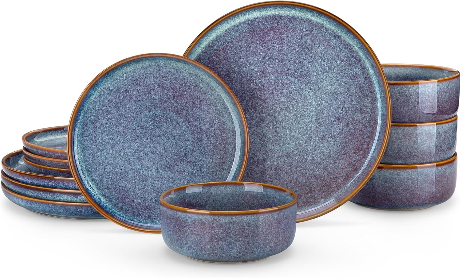 vancasso PLAYA Plates and Bowls Set, Unique Dinnerware for 4