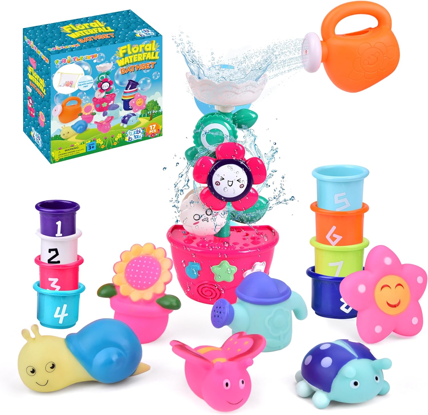 Fun Bath Time Waterfall Garden Toys for Kids 1-5