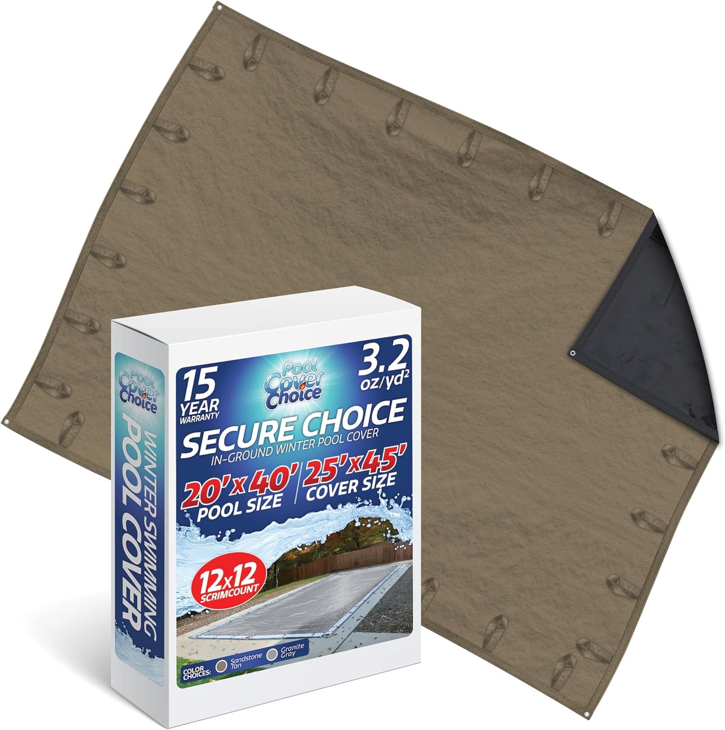Winter Swimming Pool Cover for 20 ft x 40 ft Inground Pools