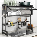 Over The Sink Dish Drainer Drying Rack 3 Tiers with Cover - Space