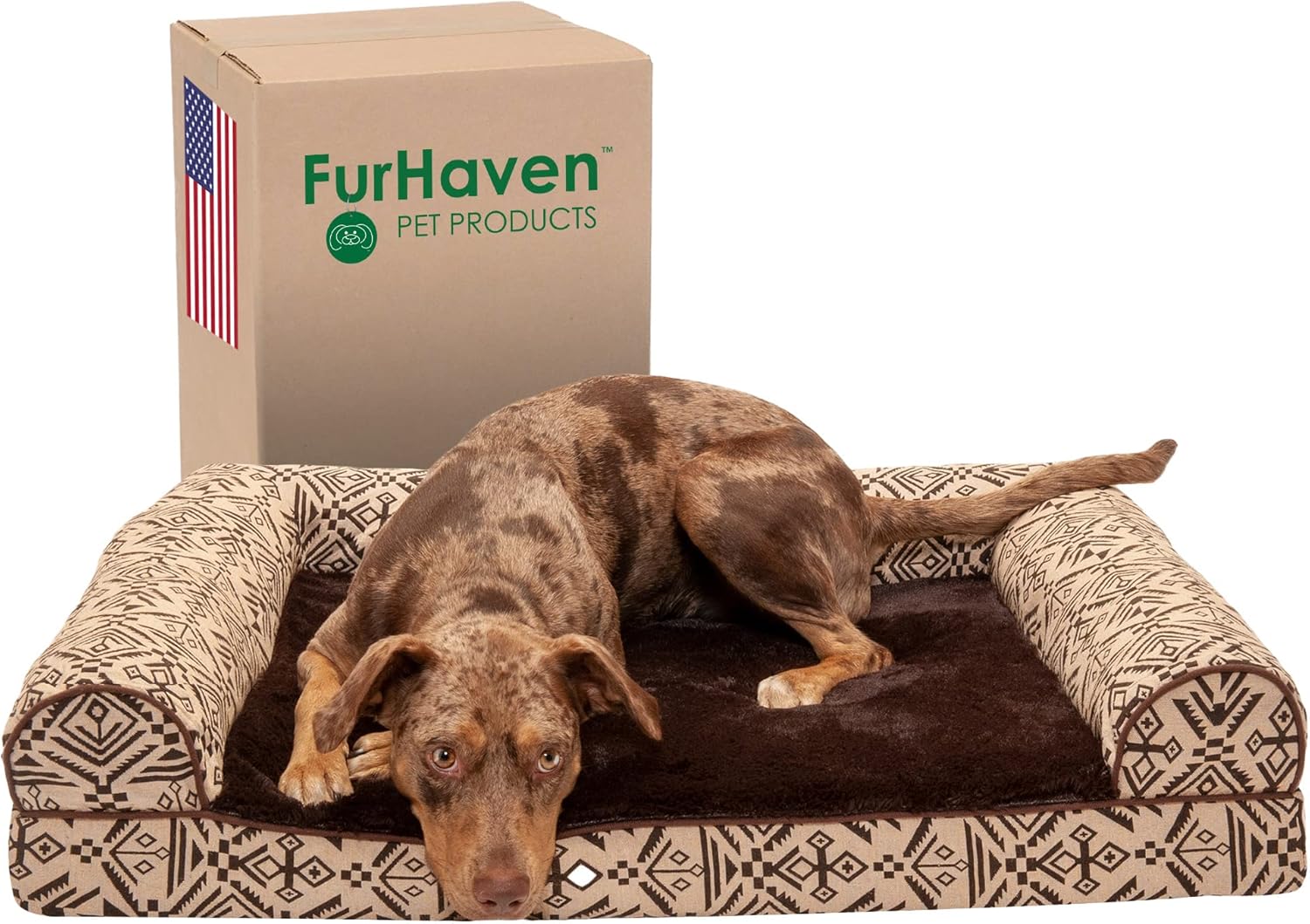 Furhaven Memory Foam Dog Bed for Large Dogs with Bolsters