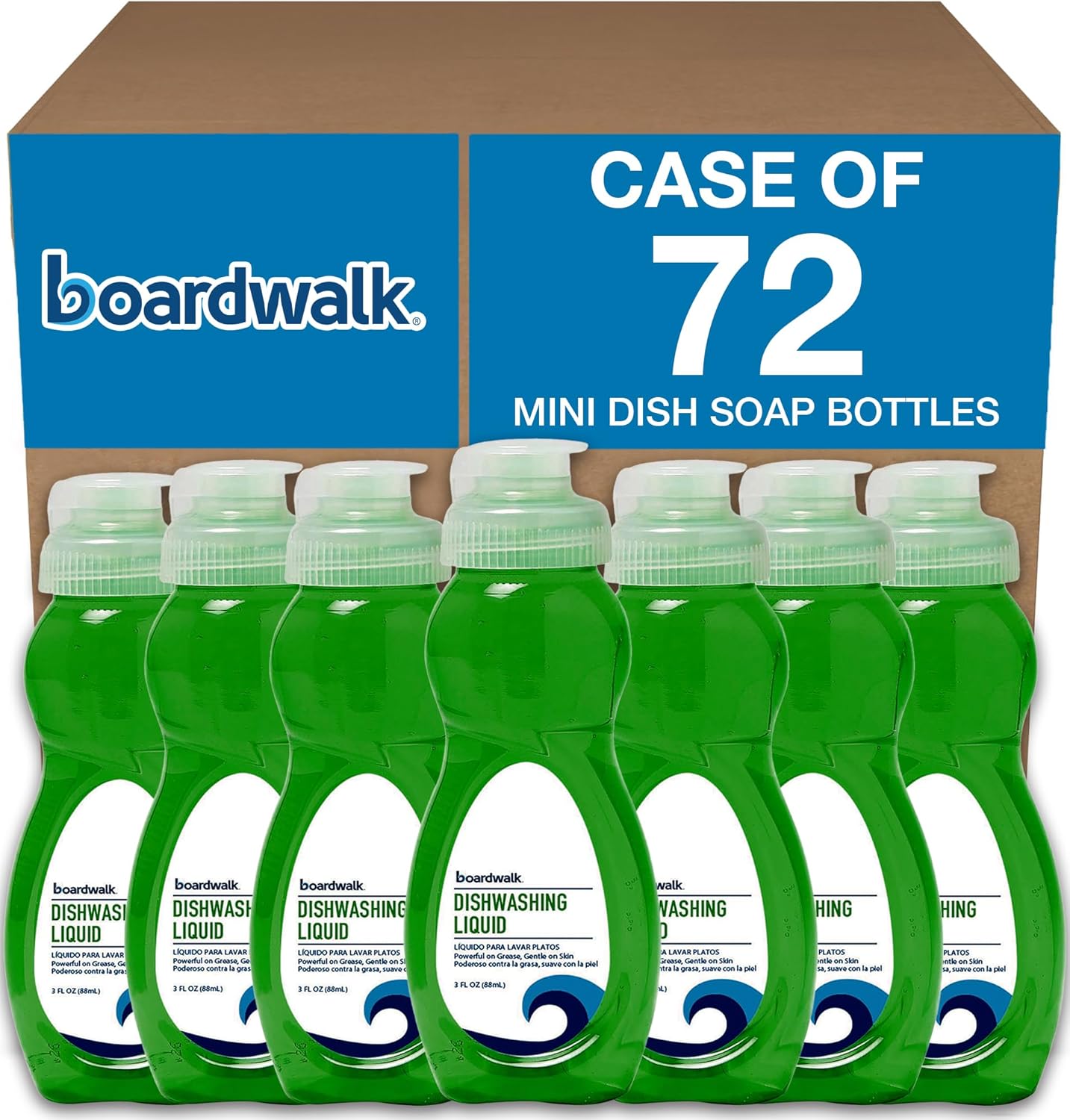 Boardwalk Dishwashing Liquid Travel Soap Fresh Scent Case of 72