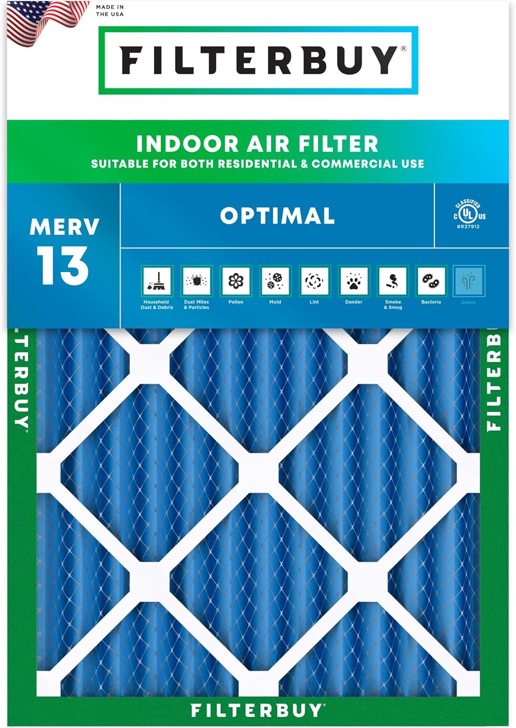 Filterbuy 20x22x2 Air Filter MERV 13 for Smoke & Allergies