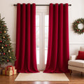 Red Velvet Blackout Curtains 84 in - Plush Thermal Drapes