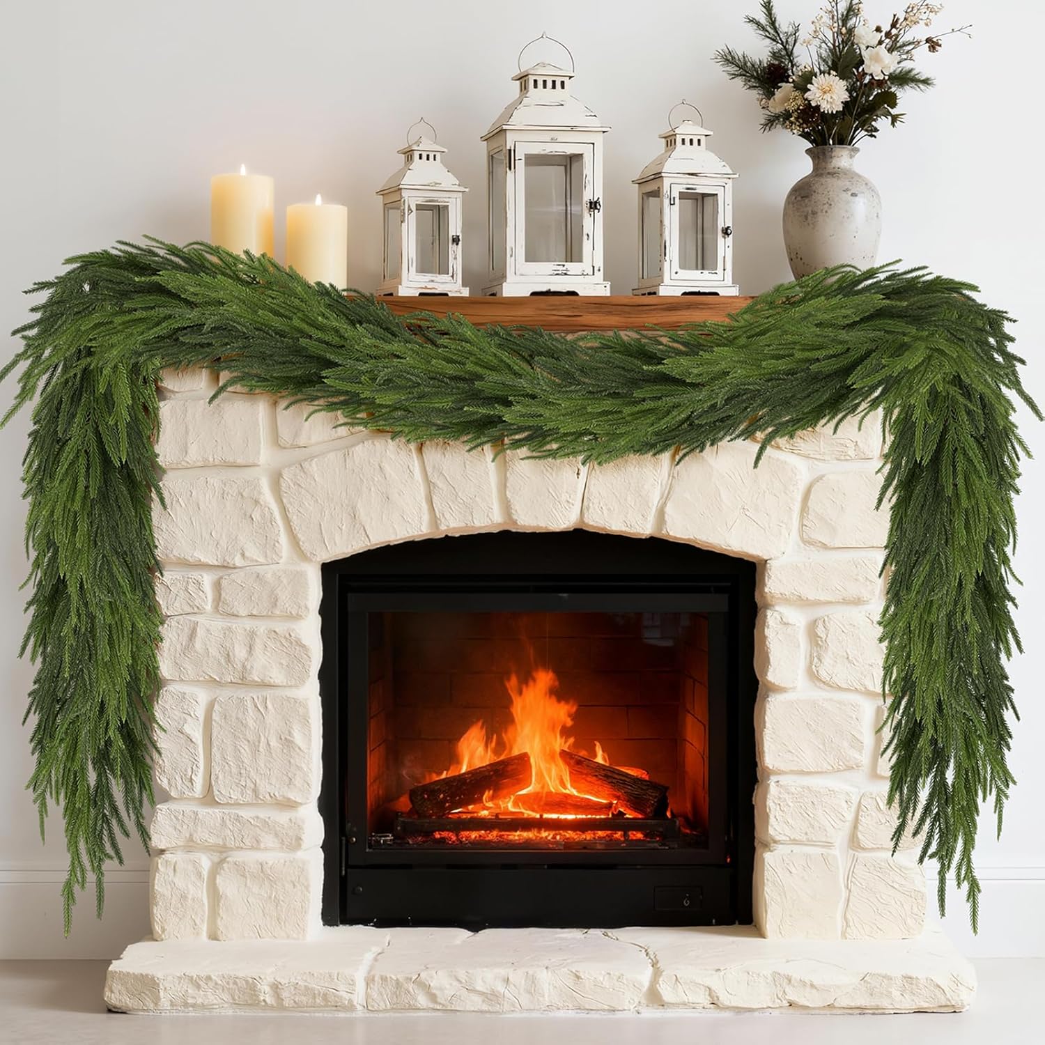9FT Artificial Norfolk Pine Garland for Christmas Decor
