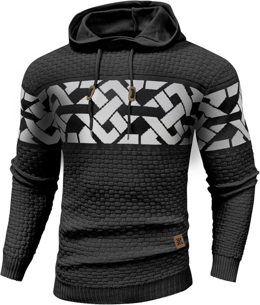 Zaitun Mens Hooded Sweatshirt - Trendy Slim Fit Pullover Hoodie