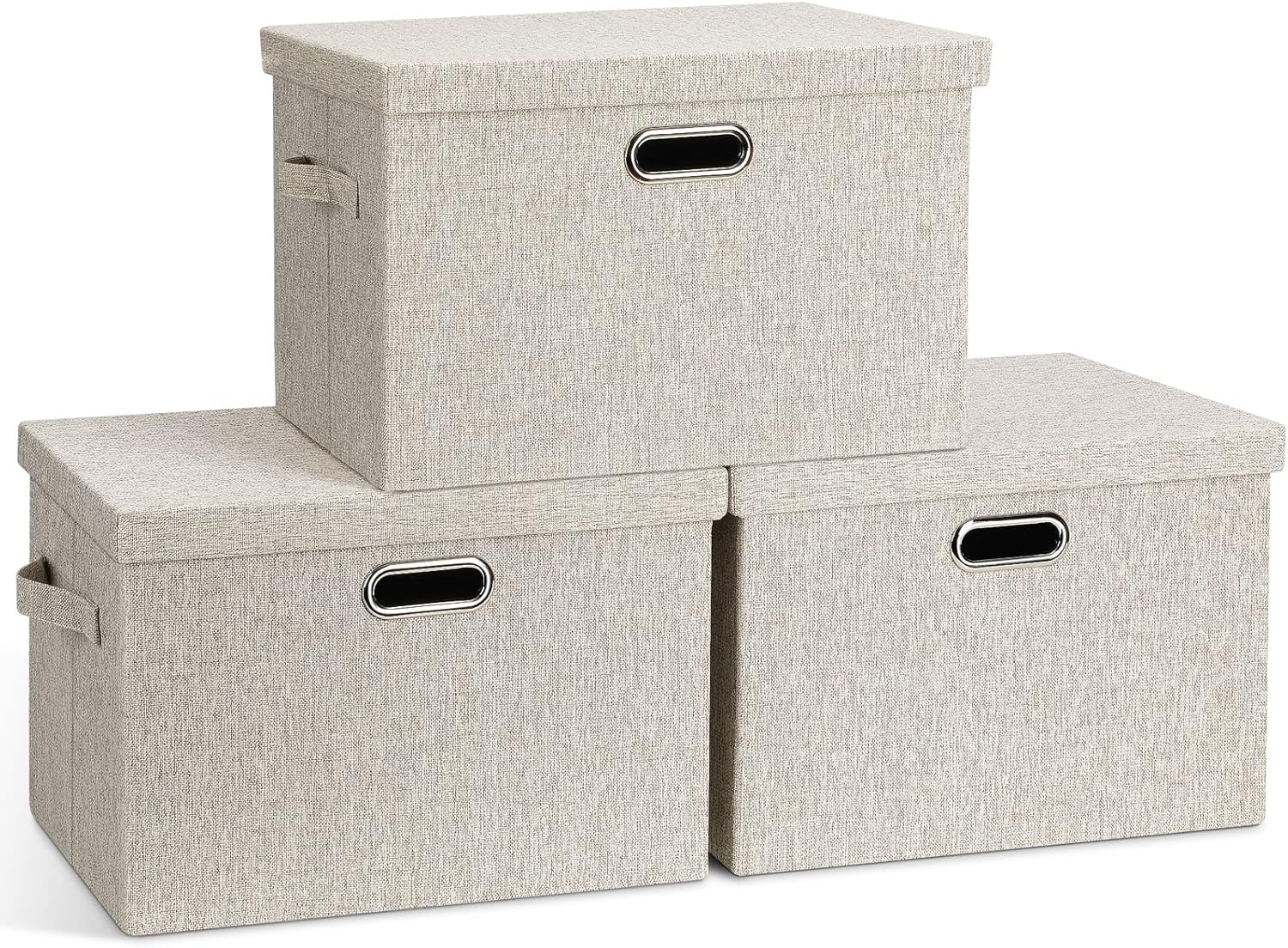 Large Quart Collapsible Storage Bins with Lids for Organizing
