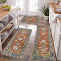 HEBE Boho Kitchen Rug Sets 3 Piece with Runner - Washable Kitchen Mats
