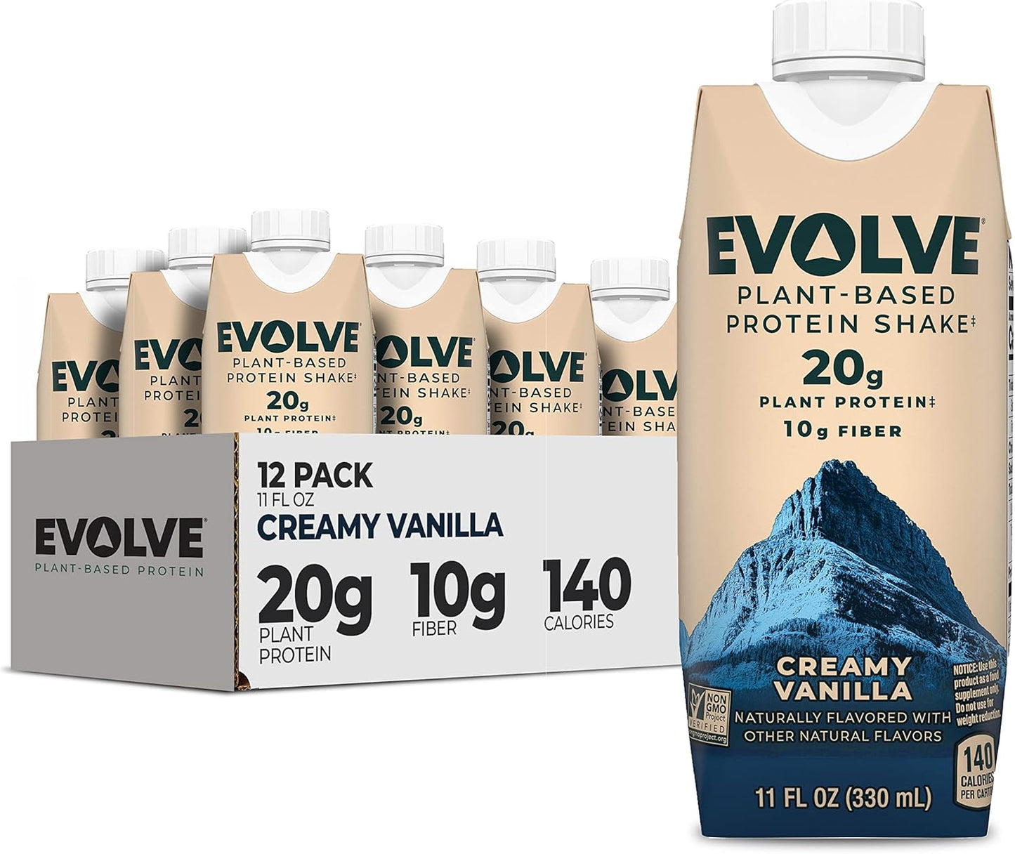 Vanilla Bean Vegan Protein Shake, 20g Protein, Dairy-Free, Non-GMO, Pack of 12