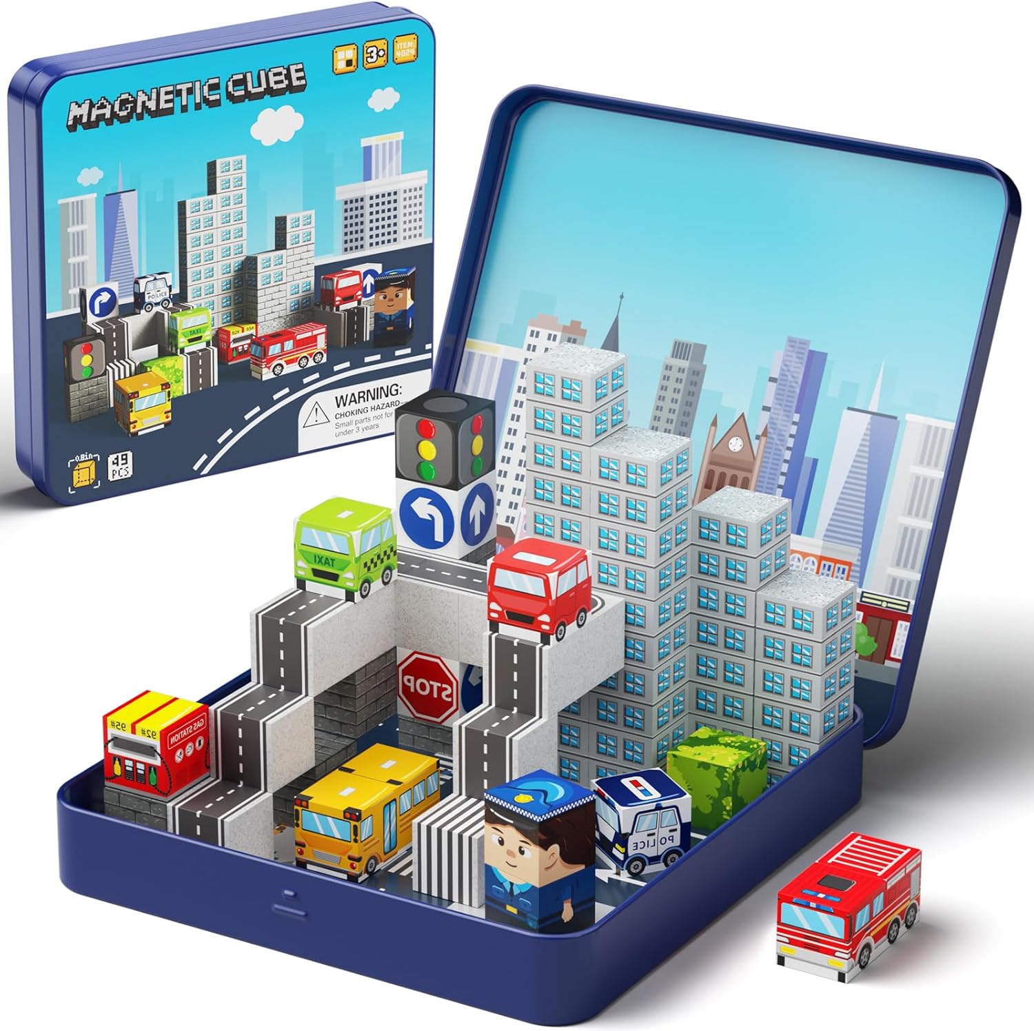 City Traffic Magnetic Blocks Set for Creative Urban Play