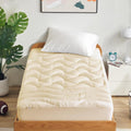 Cooling Twin Mattress Topper for Single Bed (Beige) - Zoned Comfort
