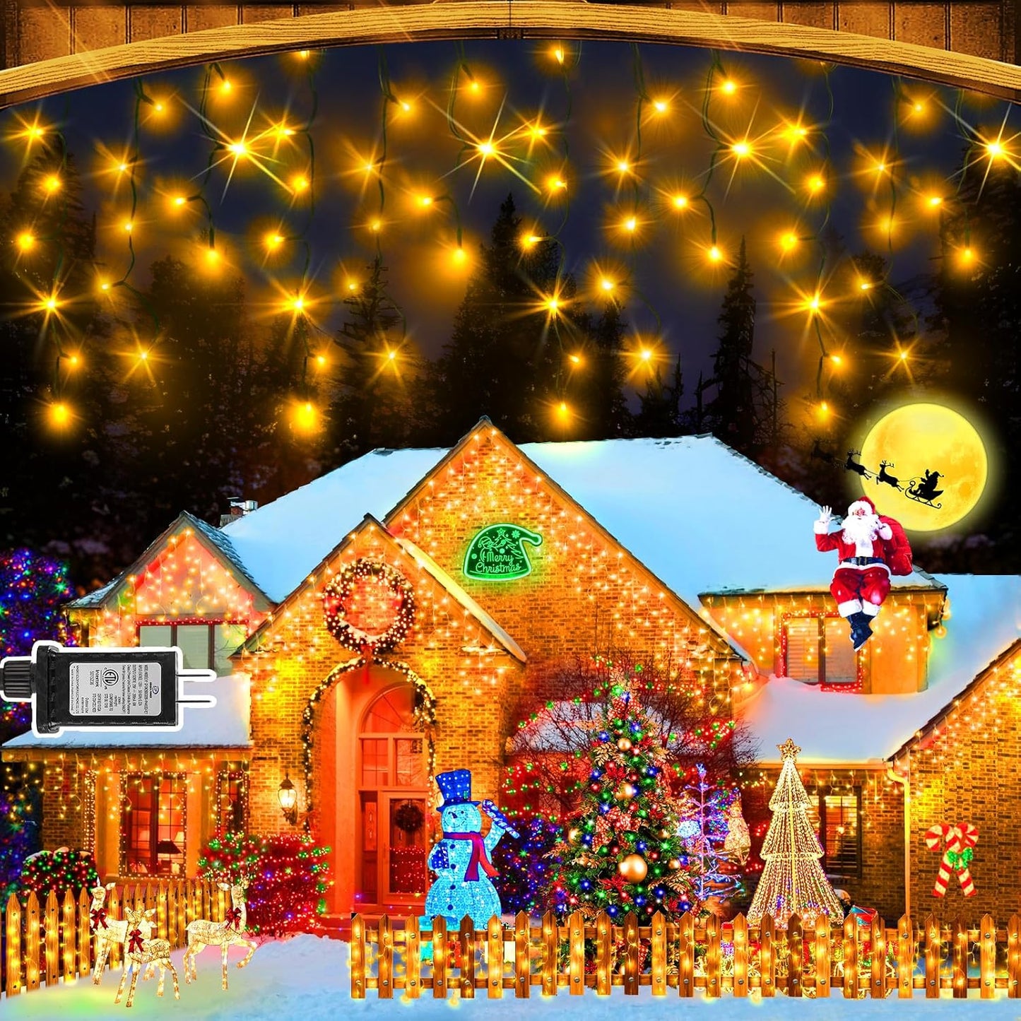 33FT 400 LED Christmas Lights with 8 Modes for Outdoor Decor