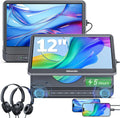 12 in Dual Car DVD Players with HDMI Input - Portable HD Screens