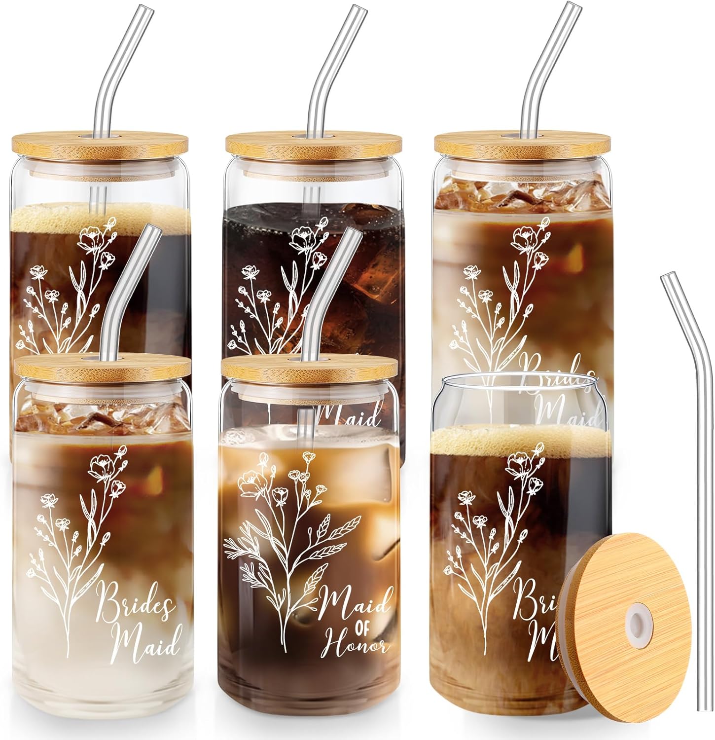 Bridesmaid Proposal Gifts 6 Pcs Cute Can Shaped Glasses