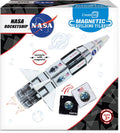 CreateOn NASA Rocketship Magnetic Tile Set - STEM Building Toy