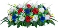 Cemetery Tombstone Flower Saddle - Durable Outdoor Rose Arrangement