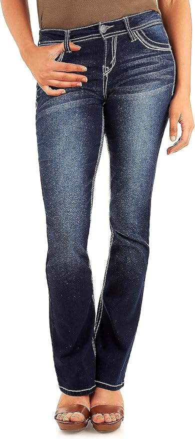 WallFlower Women's Legendary Bootcut Mid-Rise Jeans for Comfort