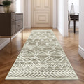 Moroccan Kitchen Runner Rug 2x10 - Soft Faux Wool Non-Slip