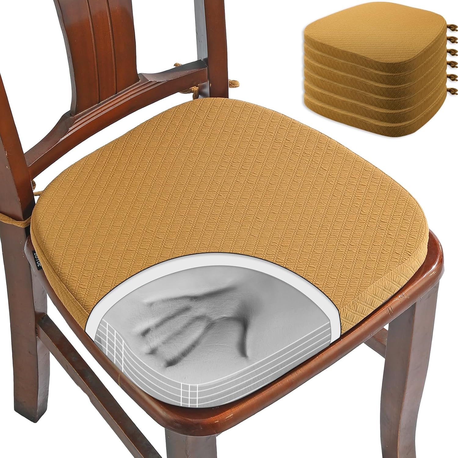 BUYUE Luxury Memory Foam Chair Cushions for Dining Comfort