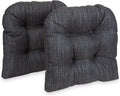 Honeycomb Denim Blue 17x17 in Non-Slip Gripper Chair Cushions - 2 Pack