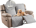 Waterproof Recliner Loveseat Covers 2-Seater Non-Slip - Light Grey