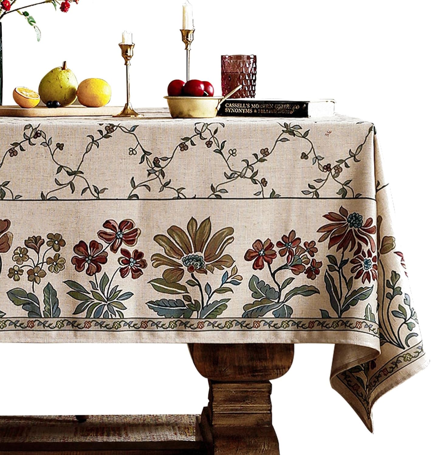 Designer Linen French Long Tablecloth for Rectangle Table