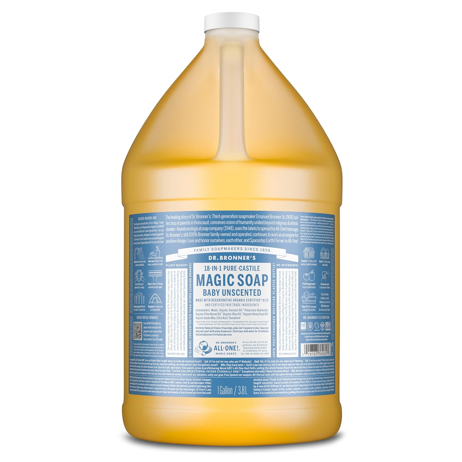 Dr. Bronner's Pure-Castile Magic Soap Liquid for Sensitive Skin