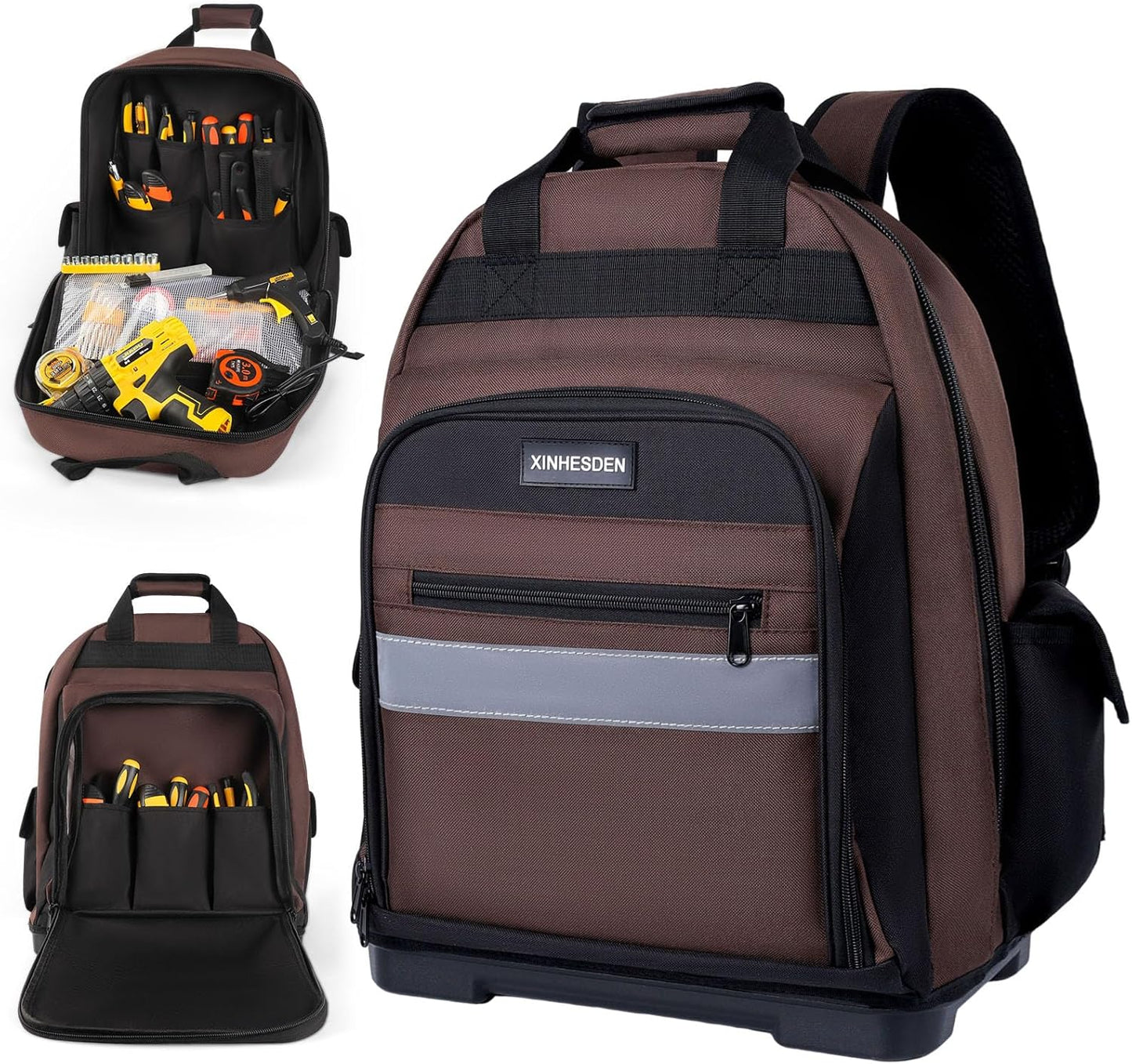 Heavy Duty Tool Backpack with Waterproof Base for Contractors