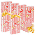 200 Pack Popcorn Boxes for Party - Bulk Red and White Stripes