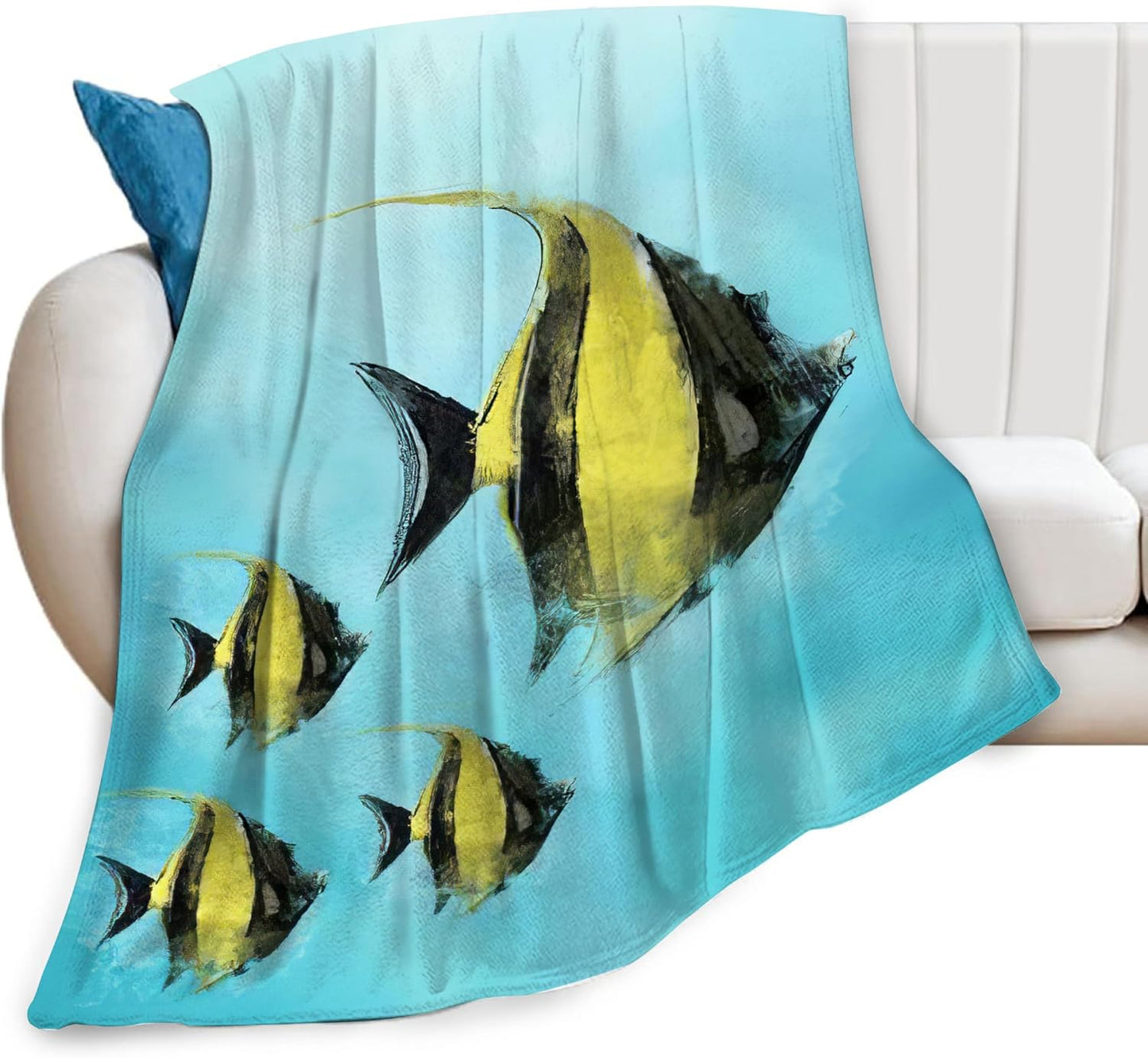 Ultra Soft Ocean Fish Blanket for Winter Warmth