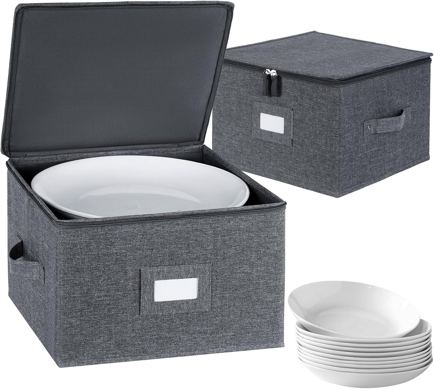 Stackable Dinnerware Storage Containers for Plates and Dishes