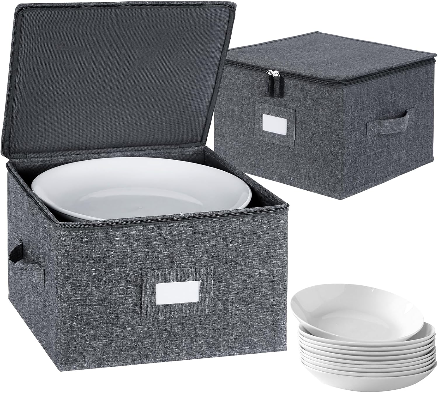 Stackable Dinnerware Storage Containers for Plates and Dishes